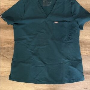 Figs Teal Catarina One Pocket Top